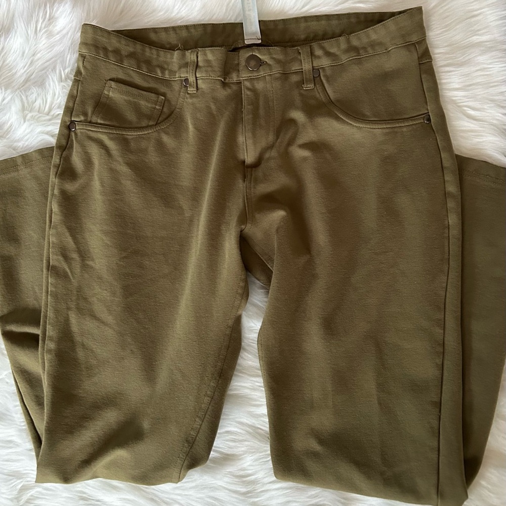 Olive Green Casual Pants
